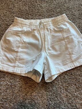 Universal Thread White Elastic Waist Drawstring  Denim Shorts
